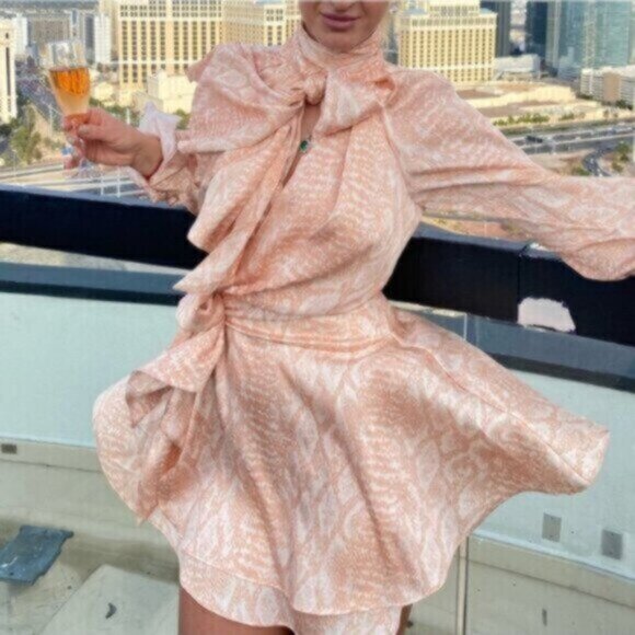 NWT Acler Bradley Cobra Wrap Long Sleeve Mini Dress - Picture 3 of 14